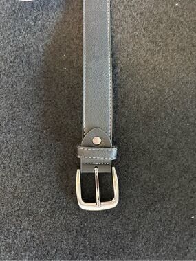 NWT Men’s Wide Tan Belt Black Detail Gold Buckle 48” / 120cm